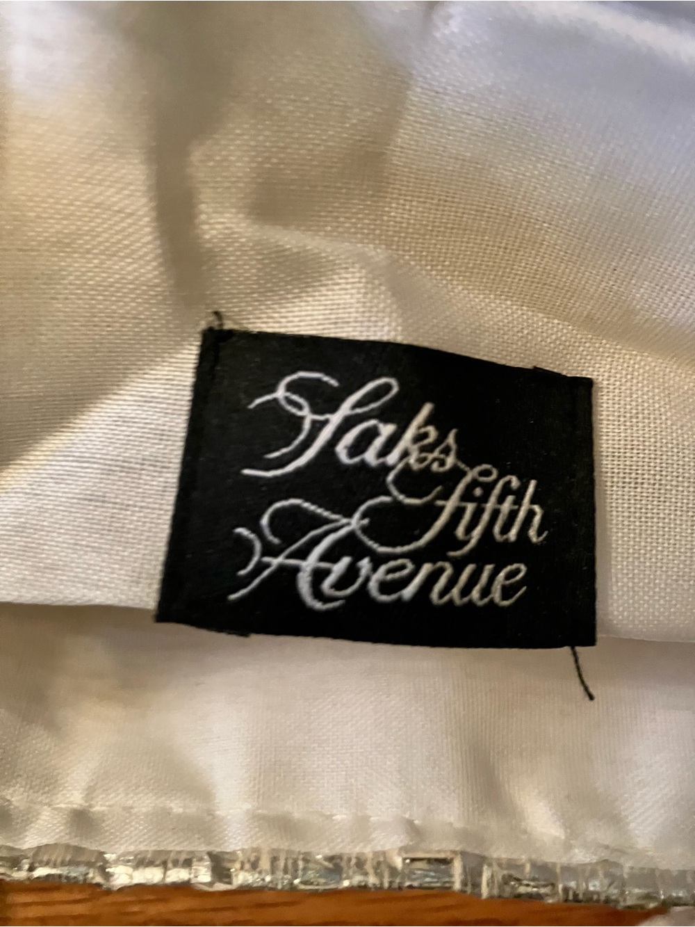 Saks Fifth Avenue Black and White Shoulder Bag Label